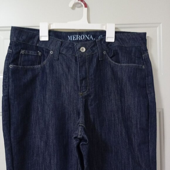 Merona Womens Dark Wash DenimCropped Jeans 14R Stretch - Picture 7 of 10